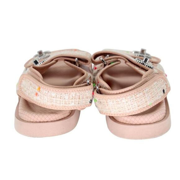 Chanel Cc Dad 35 Tweed Fabric and Leather Sandals CC-S0207P-C002 - Picture 9 of 10